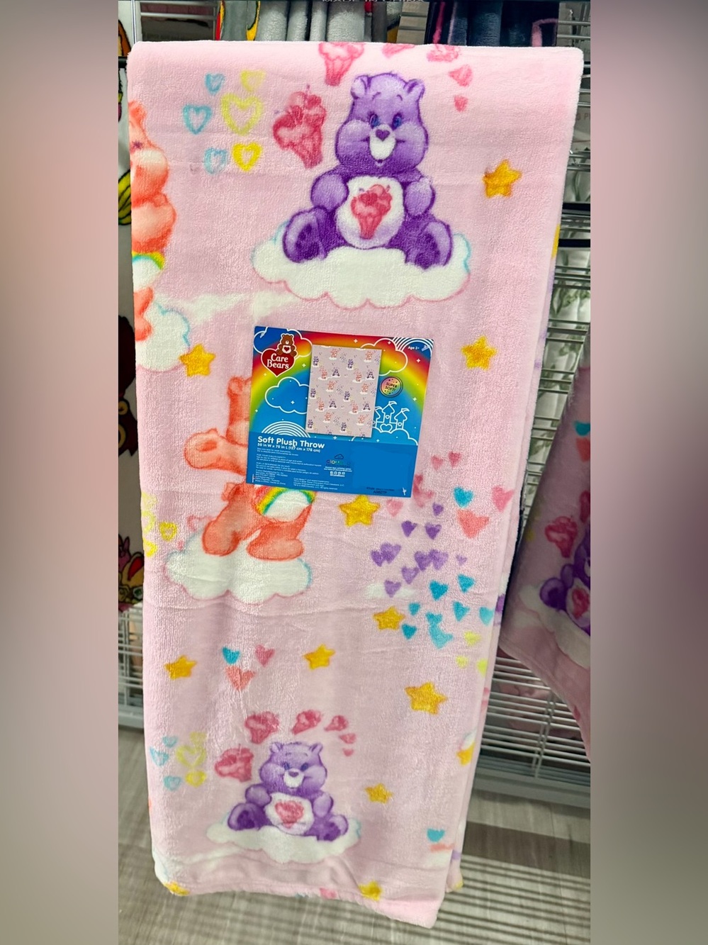 New release care bears plush blanket throw